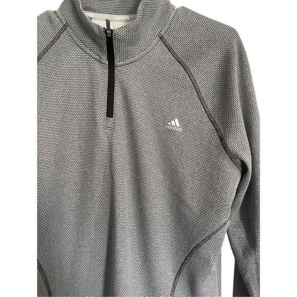 Adidas Mens Gray 1/4 Zip Long Sleeve Golf Textured Pullover Sweatshirt Size XL - Picture 5 of 7